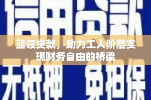 濮阳蓝领贷款，助力工人阶层实现财务自由的桥梁