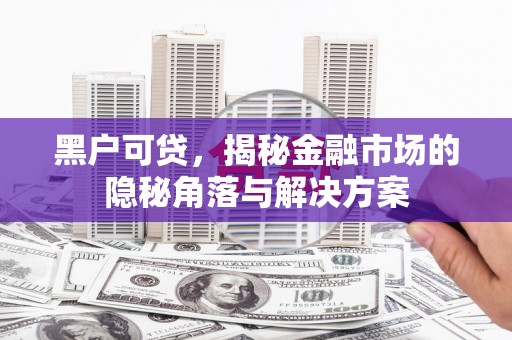 井陉矿区黑户可贷，揭秘金融市场的隐秘角落与解决方案