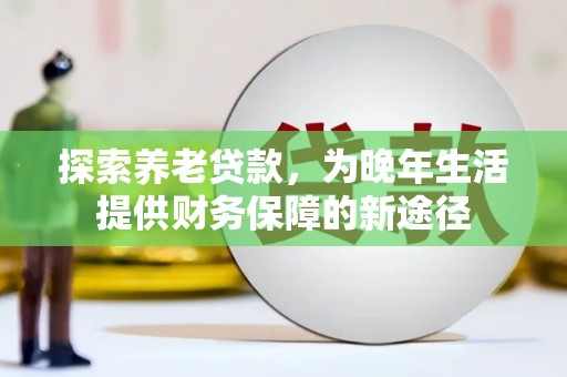 比如探索养老贷款，为晚年生活提供财务保障的新途径