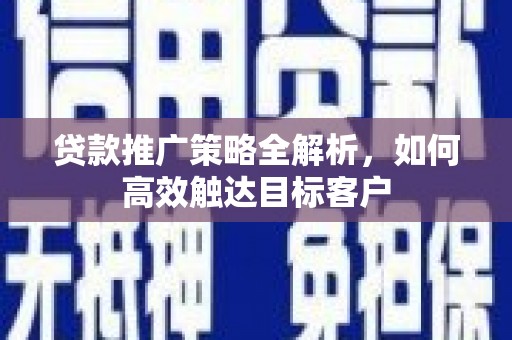 广南贷款推广策略全解析，如何高效触达目标客户