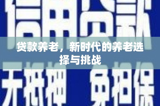 团风贷款养老，新时代的养老选择与挑战
