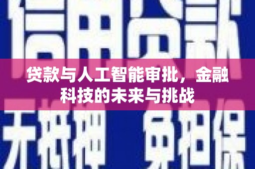 太康贷款与人工智能审批，金融科技的未来与挑战